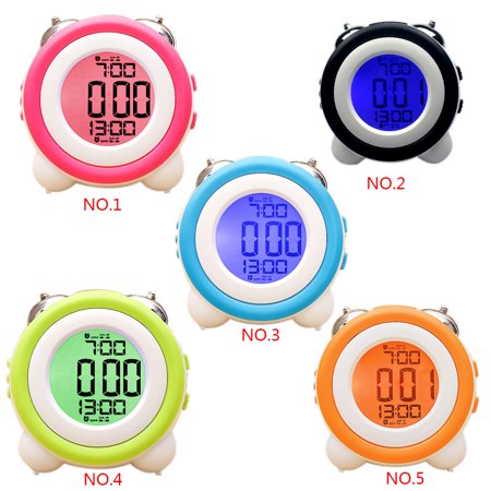 Simple Stereo LED Alarm Clock Mute Electronic Loud Double digital clock ...