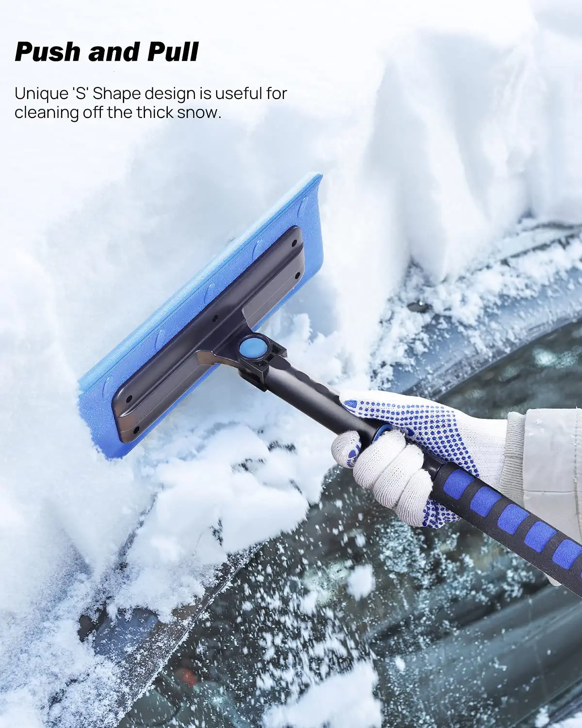 JOYTUTUS Snow Brush and Extendable 47.7 Ice Scraper,Snow Broom