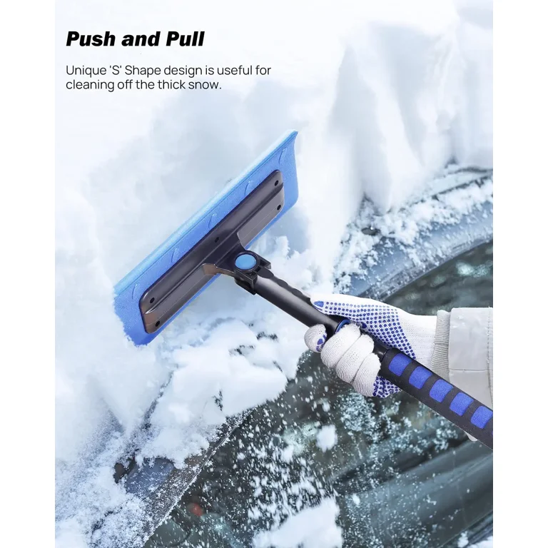 47.7″ Extendable Snow Brush and Ice Scraper, 270° Pivoting Snow