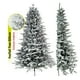 thumbnail image 1 of Árbol De Navidad A la mitad para Pared - Medio Árbol de 2.2m alto Nevado Ahorra Espacio Modelo Foxtail Premium con 1250 ramas PE/PVC Pino Navideño + Maleta Transportadora Half Christmas Tree Artego, 1 of 9
