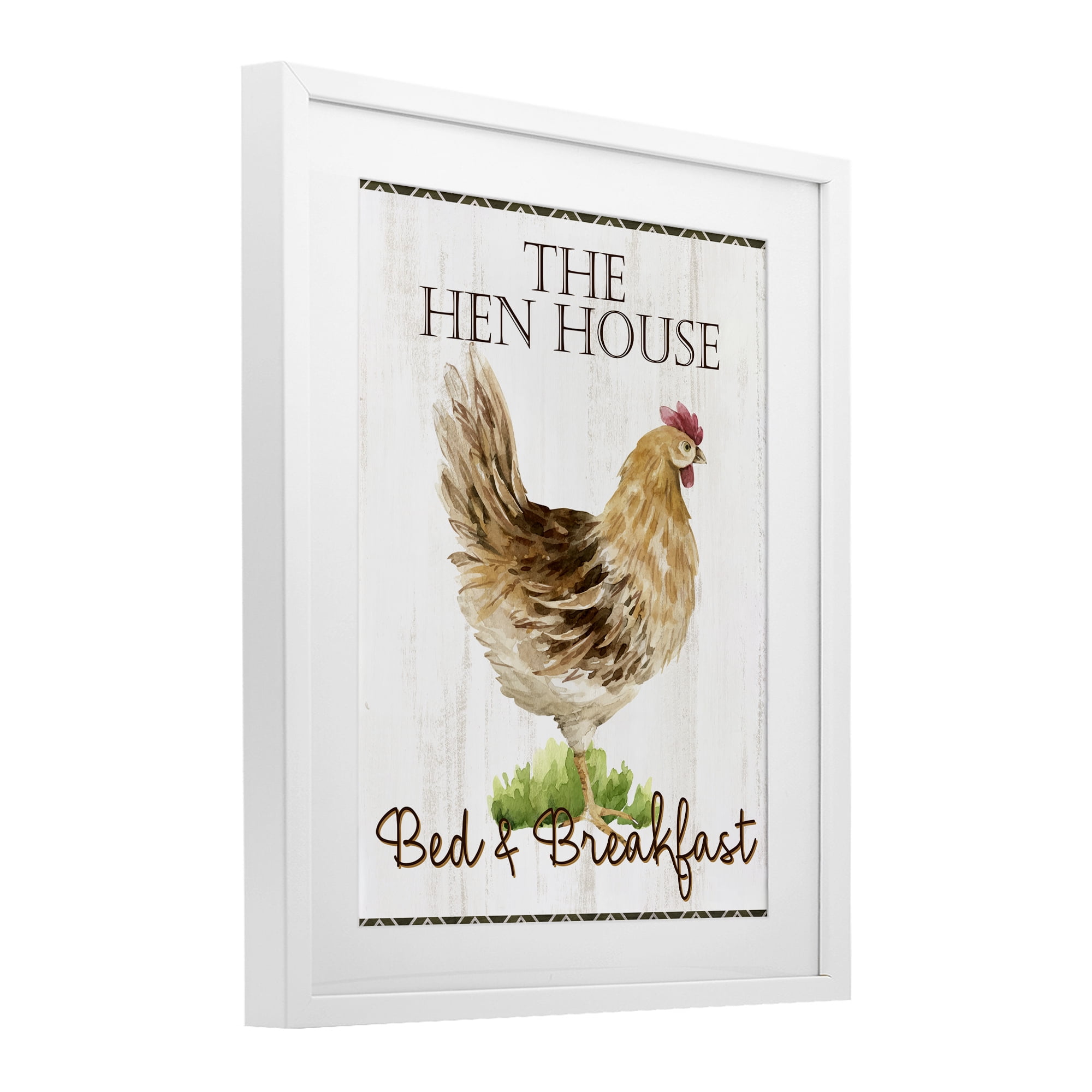 Stupell Industries Hen House Bed and Breakfast White Framed Print Under Glass, design by Anne Bailey