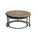 thumbnail image 3 of Taran Designs Keaton Modern Wood & Metal Nesting Coffee Table Set in Brown/Black, 3 of 7