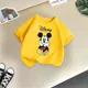 thumbnail image 3 of Camiseta de algodón de verano para niños de la marca Mickey, linda camiseta de dibujos animados de Disney para niño y niña, camiseta informal de cuello redondo, ropa para niños, 3 of 5