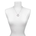 thumbnail image 3 of Delight Jewelry Silvertone Mini AB Crystal Ship Wheel - Navigation Laugh Ring Charm Necklace, 18", 3 of 4