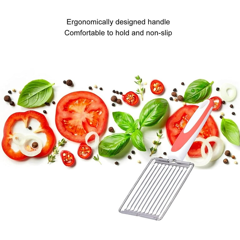 Tomato Slicer Cutter Stainless Steel Serrated Egg Fruit Cheese Chopper  Utensil