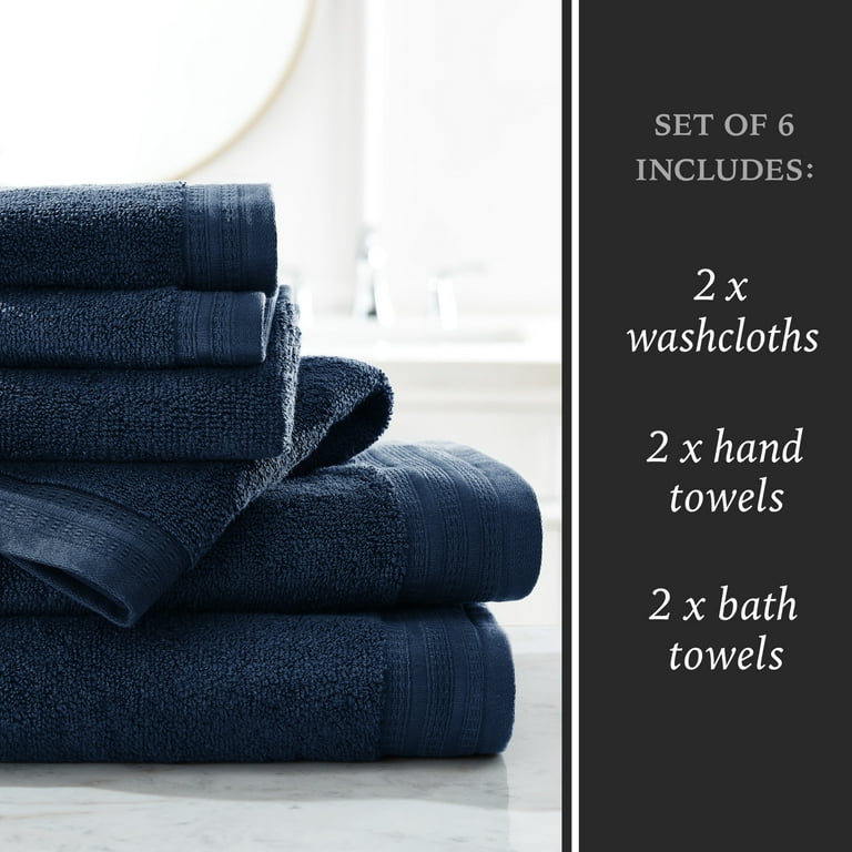   Basics 6-Piece Fade Resistant Bath towel, Hand