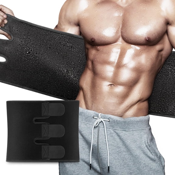 DUPAI Waist Trimmer Sweat Waist Trainer for Women and Men Waist Sweat Belt Band Belly Stomach Wrap,Adjustable Waist Trainer for Men