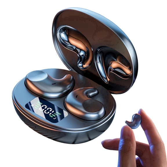 Bluetooth Headphones True Wireless Earbuds 60H Playback LED Power Display Earphones with Wireless Charging Case IPX5 Waterproof in-Ear Ear buds with Mic for TV Smart Phone Laptop Computer Sports