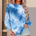thumbnail image 2 of Bovemsi Womens Sweatshirts Women's Tie Dye Pattern Plus Size Fashion Tops Long Sleeved Fall Fashion Outfits 2025 Clothes, 2 of 9