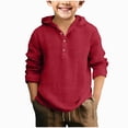 thumbnail image 1 of WUANDIXFA T-Shirt pour Bébé Garçon à Manches Longues, Couleur Unie, Col Ras du Cou de Base, T-Shirt d'Été Doux pour Bébé, T-Shirt en Coton pour Nourrisson, Rouge, 8-9 Ans, 1 of 4