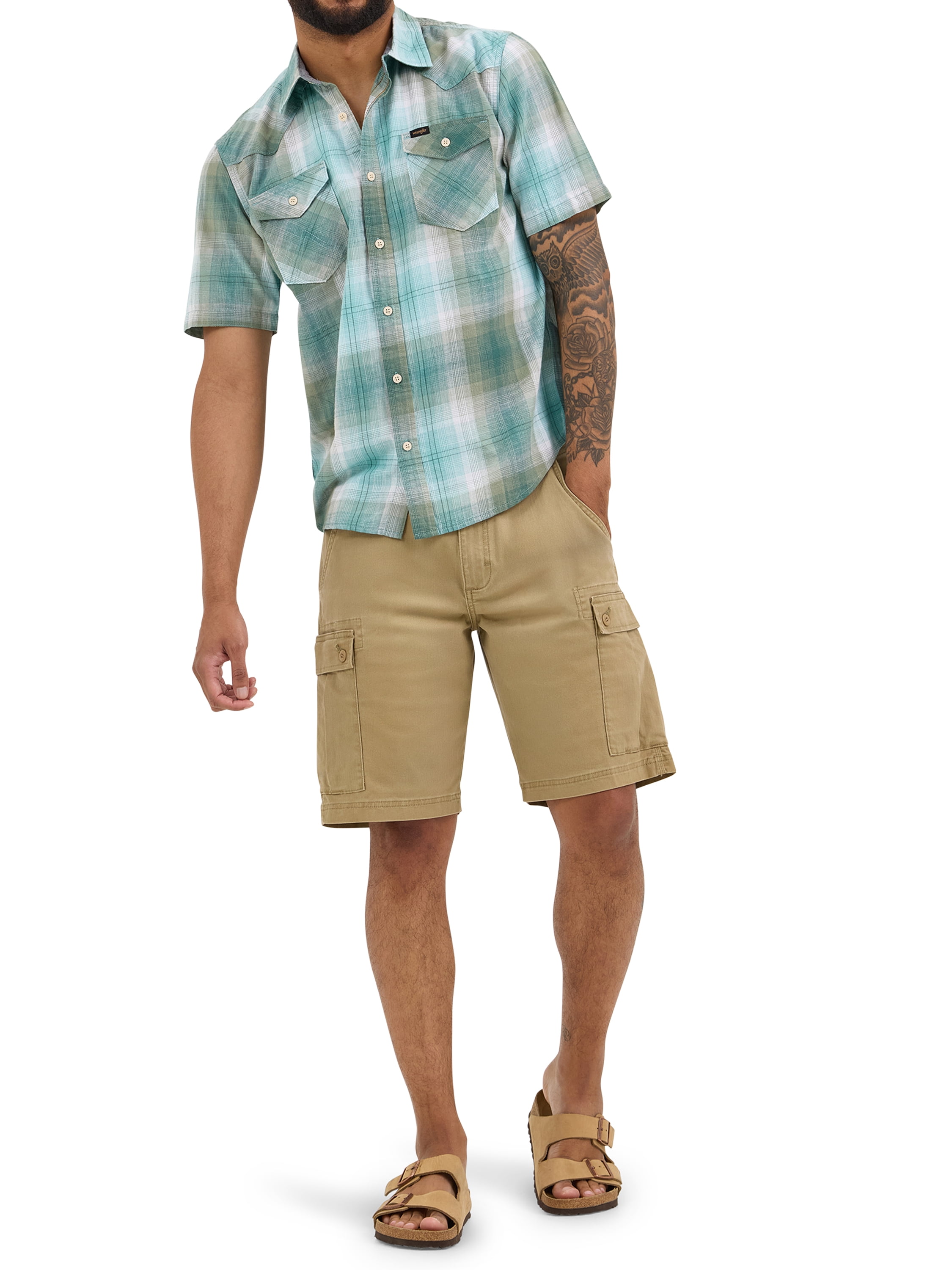 Wrangler® Men's Premium Short Sleeve Plaid Shirt, Sizes S-2XL