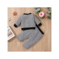 thumbnail image 3 of Qiylii Baby Girl Plaid Fall Outfit Set, Long Sleeve V Neck Cardigan Tops Long Pants, 3 of 9