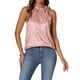 thumbnail image 2 of Blusa sin mangas de halter para mujeres, blusa de satén con estampado de leopardo, camisa con cuello de lazo simulado, top casual de negocios 2025 XS Rosa, 2 of 6