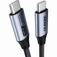 thumbnail image 1 of Chenchen USB C to USB C Monitor Cable(4K@120Hz), 100W PD Fast Charge, 10Gbps Data Transfer, 0.9 Meter Tangle-Free Silicone USB-C Cable [Aluminum Shell, Woven Design], 1 of 1