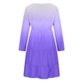 thumbnail image 4 of Womens Plus Size Clearance Dresses Womens Long Sleeve Round Neck Gradient Print Party Beach Dress, 4 of 4