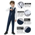 thumbnail image 5 of Boys Suit Formal Dress Clothes Big Boy Wedding Outfit Vest+Pants+Dress Shirt+Chain+Adjustable Tie 6-10Y, 5 of 7