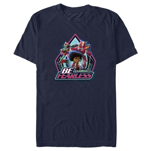 Men's Transformers: EarthSpark Be Fearless Badge  Graphic Tee Navy Blue Large