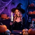 thumbnail image 6 of Clearance! Ghost Shaped Halloween Candle Holder, Halloween Black Holders with Spooky Taper Candle, for Indoor Holiday Party and Home Decor, 6 of 6