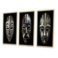 thumbnail image 3 of Designart "Traditional African Mask Ethnically Crafted XII" African Tribal Framed Wall Art Set Of 3 - Black African Tribal Frame Canvas Set For Living Room Decor, 3 of 6