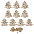 thumbnail image 3 of Abbraccia 10x Christmas Wood Slices Unfinished Wooden Cutouts Wood Piece Hanging Ornaments Gift Tags Christmas Decoration for DIY, 3 of 10