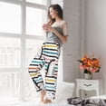 thumbnail image 4 of Uemuo Cartoon Dinosaurs Pattern Women's Wide Leg Palazzo Lounge Pants with Pockets Light Weight Loose Comfy Casual Pajama Pants-Large, 4 of 9