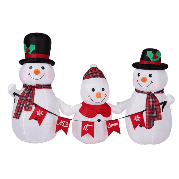 SalonMore 6.2FT Inflatable Snowman Family, Outdoor Christmas Decoration for Holiday Yard Display