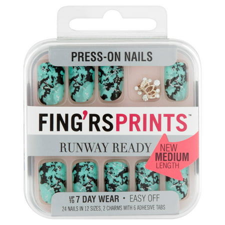 Fing'rs Imprime la piste Alerte tendance Prêt Press-Nails