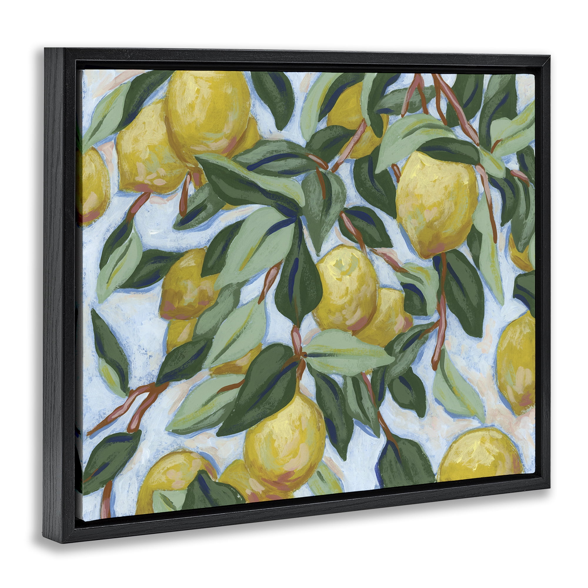 Stupell Industries Summer Citrus Tree Black Framed Floater Canvas Wall Art, design by June Erica Vess