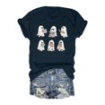 thumbnail image 1 of T-Shirts à Imprimé Floral à la Mode pour Femmes T-Shirt à Manches Courtes Superposition Manches Longues pour Célébration de Jour Haut à Col Roulé Manches Longues Col Rond pour Femmes, 1 of 3