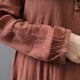 thumbnail image 4 of Vestido largo de algodón y lino informal de dos piezas falsas de corte holgado para mujer y niña Sweethay FS9904-12, 4 of 7