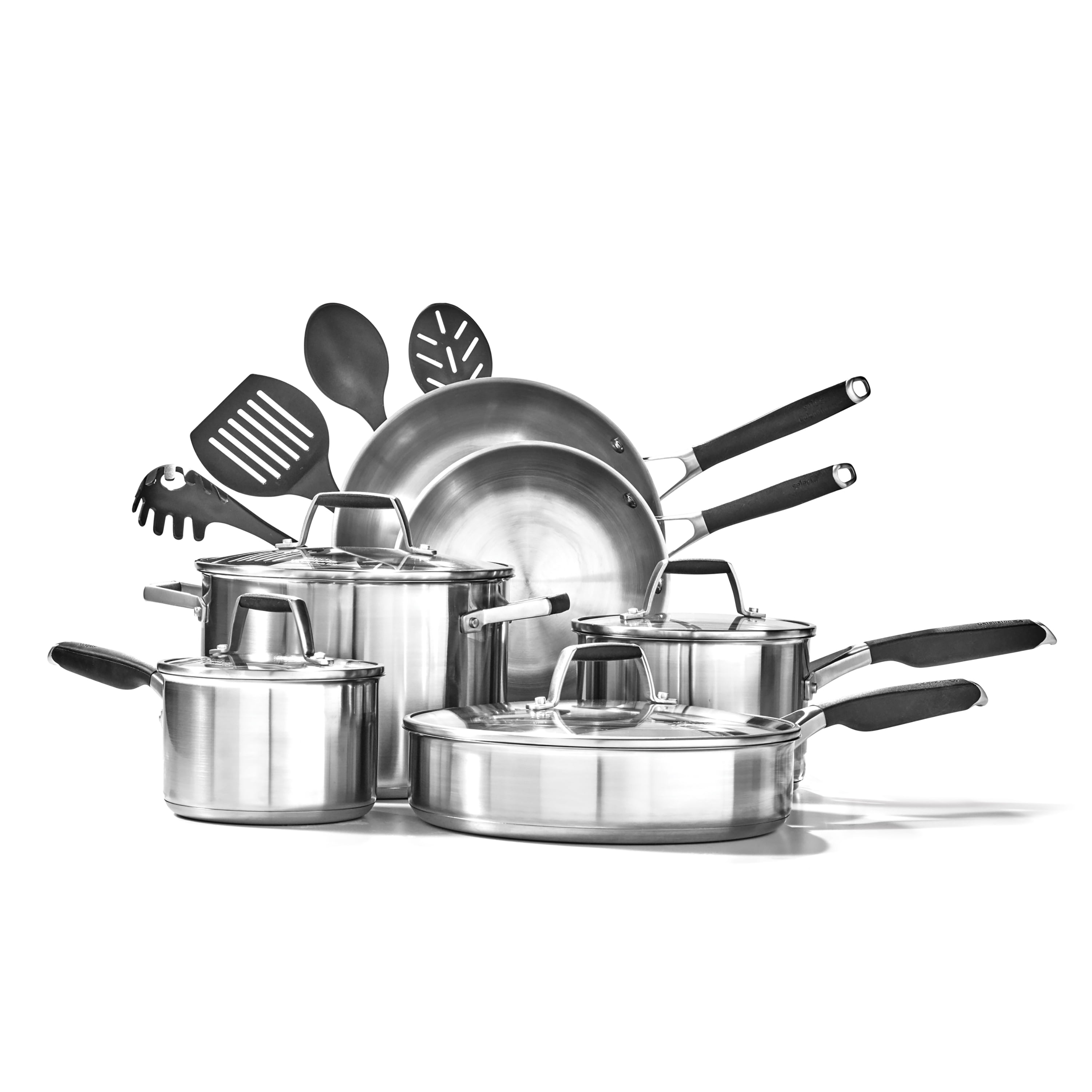 Select by Calphalon Stainless Steel Deluxe Cookware Set, 14 Piece Select By Calphalon Stainless Steel