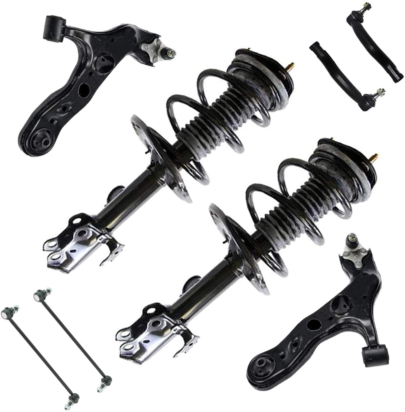 Front Strut w/Coil Springs Rear Shocks Absorbers & Sway Bar End Links for 2006-2012 Toyota RAV4 3.5L Models Only Detroit Axle 