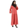 thumbnail image 2 of Bimba Islamic Long Dress With Printed Hijab Scarf Rayon Abaya Maxi Clothes For Muslim Women, 2 of 9