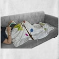 thumbnail image 6 of Birds Soft Flannel Fleece Throw Blanket, Colorful Birds Singing on Tree Best Happiness Mascots Humor Illustration, Cozy Plush for Indoor and Outdoor Use, 60" x 80", Multicolor, by Ambesonne, 6 of 6