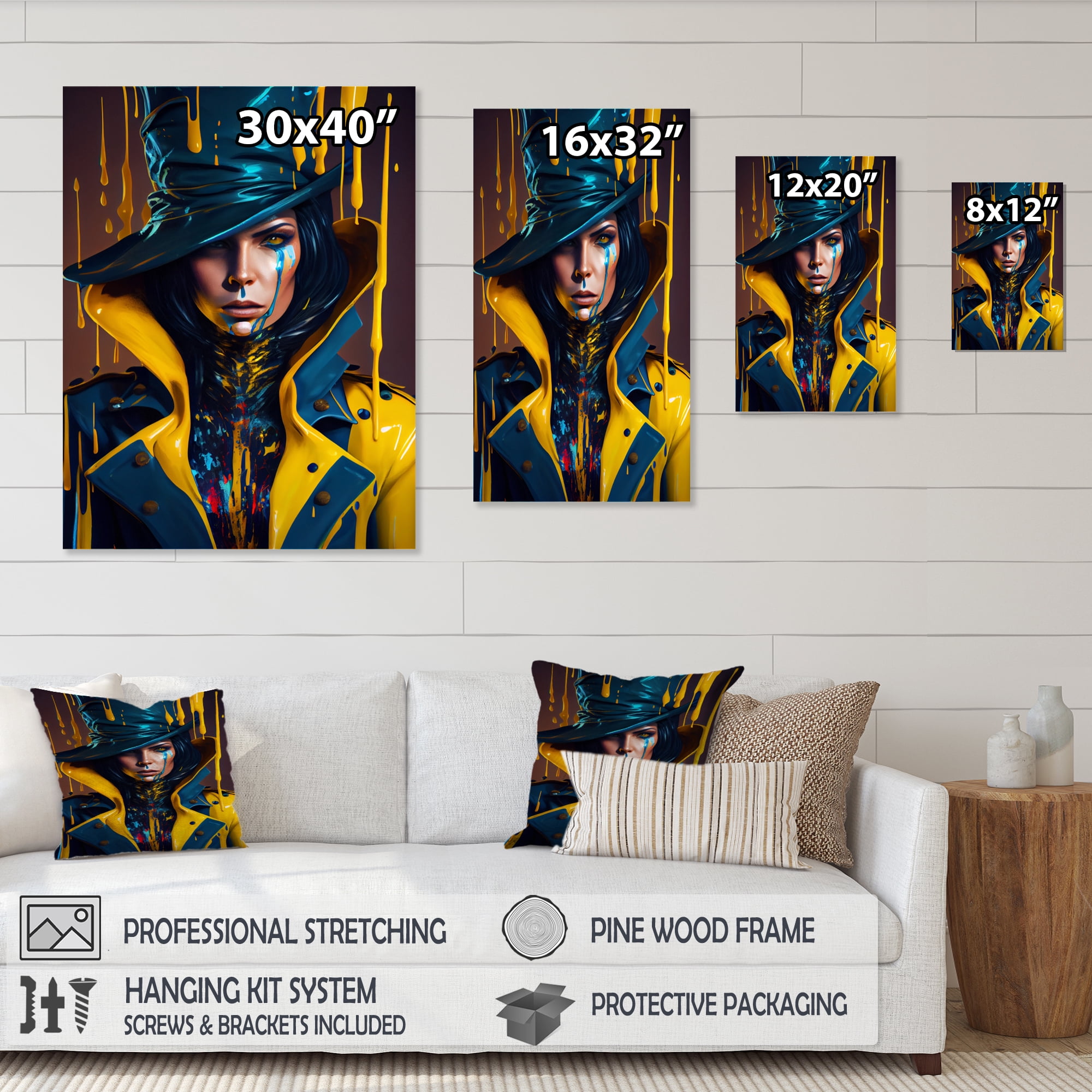 Designart Female Criminal Mastermind IX Canvas Wall Art