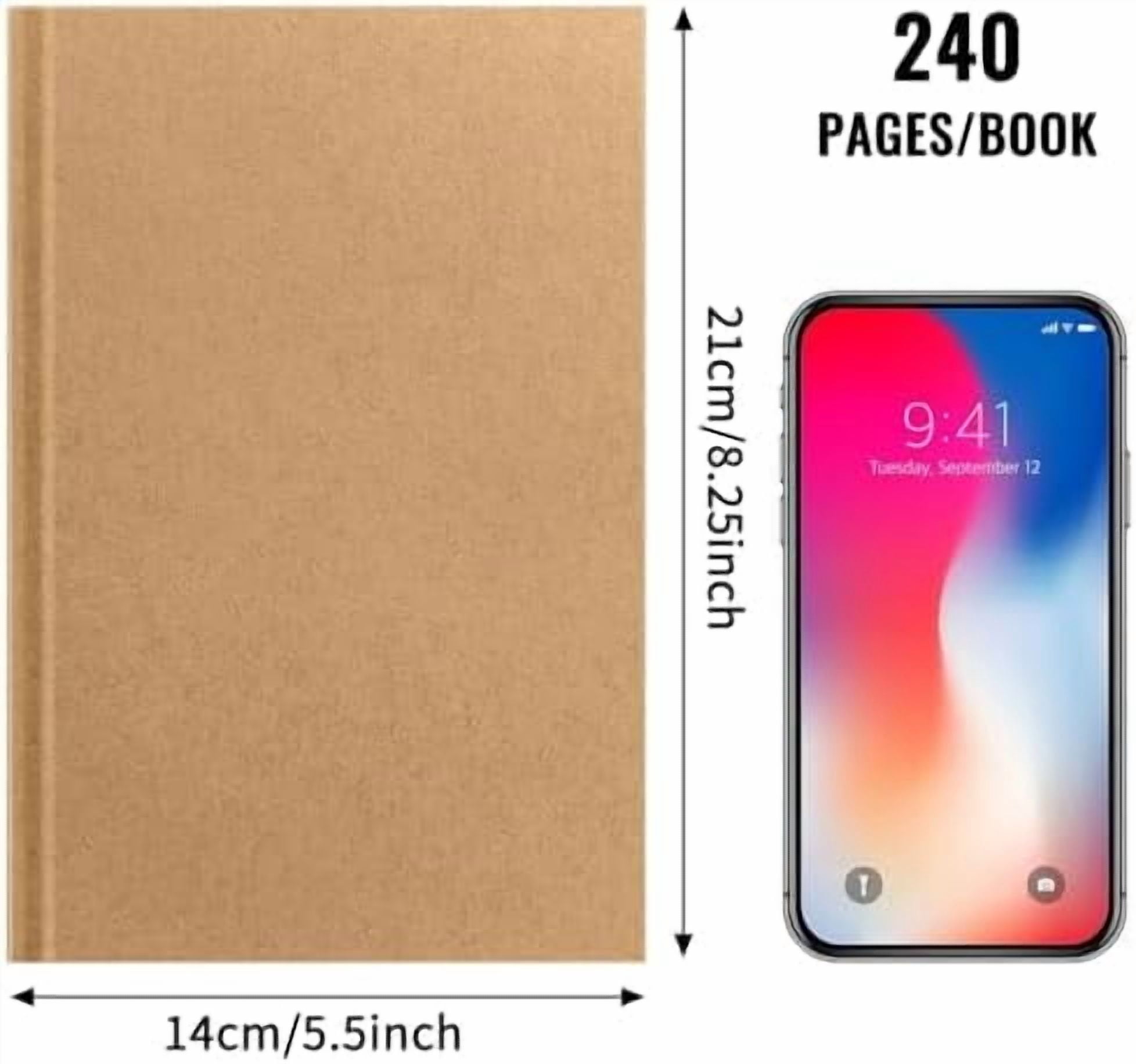 Tekola 3pcs Blank Notebook, A5 Hardcover Sketchbook 120 Sheets 240 Pages Unlined Notebook, 100gsm Paper, 5.6 x 8.2in, Journal for Drawing, Art, Travelers Gifts, Students and Office Supplies