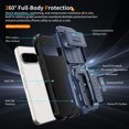 thumbnail image 4 of For Google Pixel 10 /10 Pro/9/9Pro Phone Case,WIth Invisible Kickstand,Sliding Camera Cover,Military Grade Protective Heavy Duty Protection Shockproof Anti-Scratch Rugged Durable Phone Case,Blue, 4 of 8