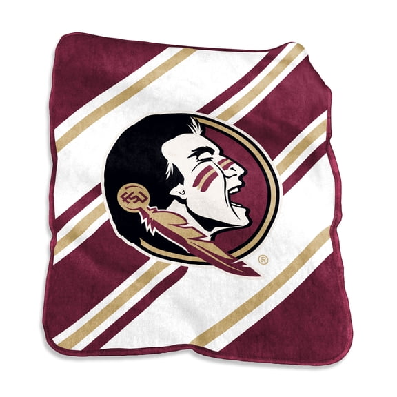 Logo Brands Florida State Seminoles 50" x 60" Raschel Stripe Throw Blanket
