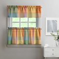 thumbnail image 2 of Rod Pocket Kitchen Curtain Set 3-Piece, 27.5x36 Inch Valance & Tier Drapes, Polyester Pongee Cafe Curtains for Living Room, Bathroom, Farmhouse Rustic Country Window Treatments., 2 of 6