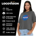 thumbnail image 4 of Nasa Meatball Logo Women's Boxy Cropped T-Shirt Casual Graphic Tee, 4 of 6
