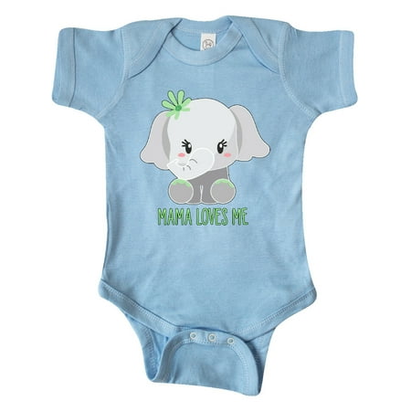 

Inktastic Mama Loves Me- cute elephant Gift Baby Boy or Baby Girl Bodysuit