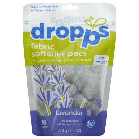 Dropps Lavender Fabric Softener Pacs, 16 count