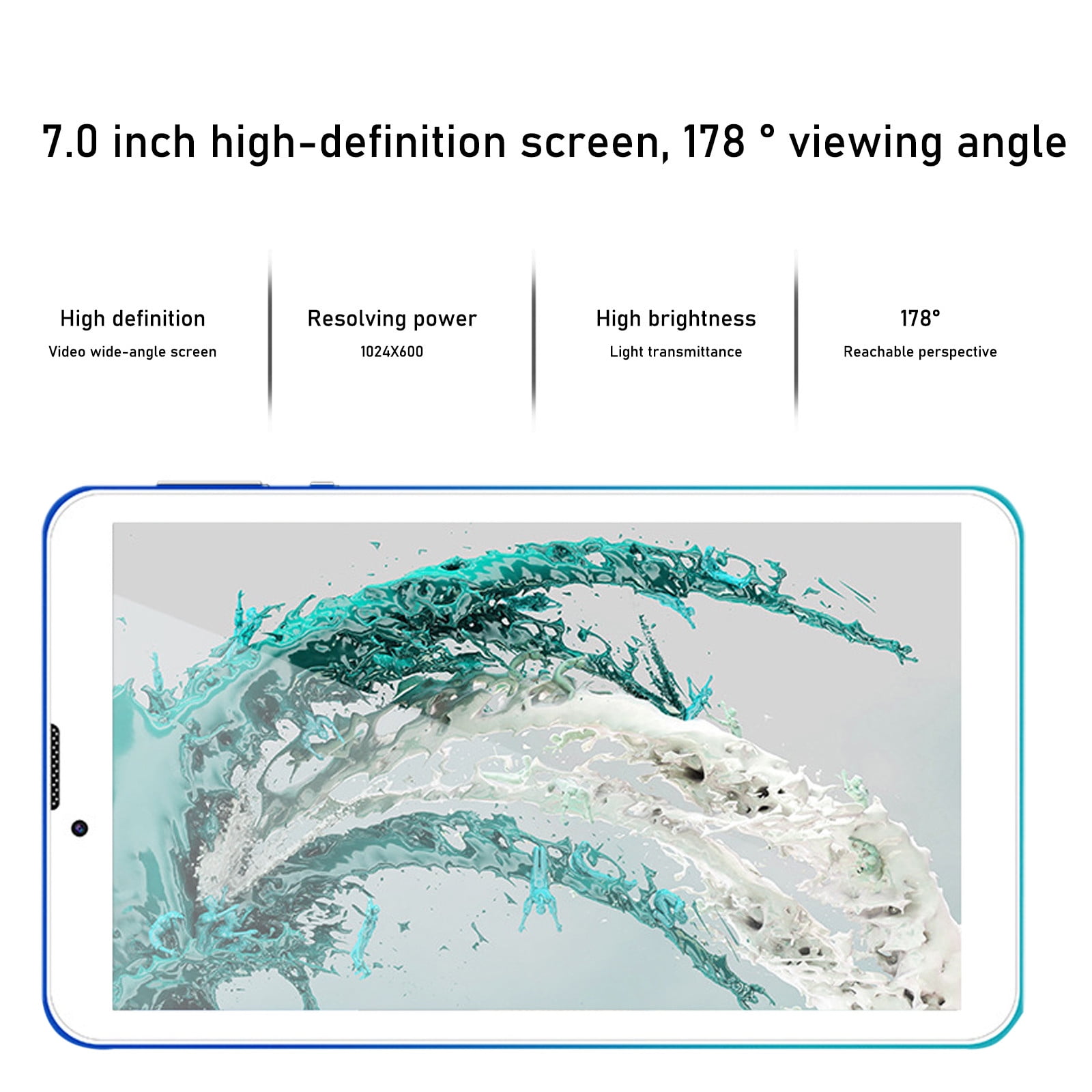 7-inch Android Tablet, MTK6592 Octa-Core, 1GB RAM, 8GB Storage, 0.3MP Front & 2MP Rear Camera, SIM Support, WiFi, Bluetooth, GPS