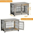 thumbnail image 3 of GIKPAL 32-inch Dog Crate with Pads, 2-Door Heavy-Duty Indoor Wooden Dog Cage on Wheels for Small to Medium Dogs up to 45 lbs, 3 of 9