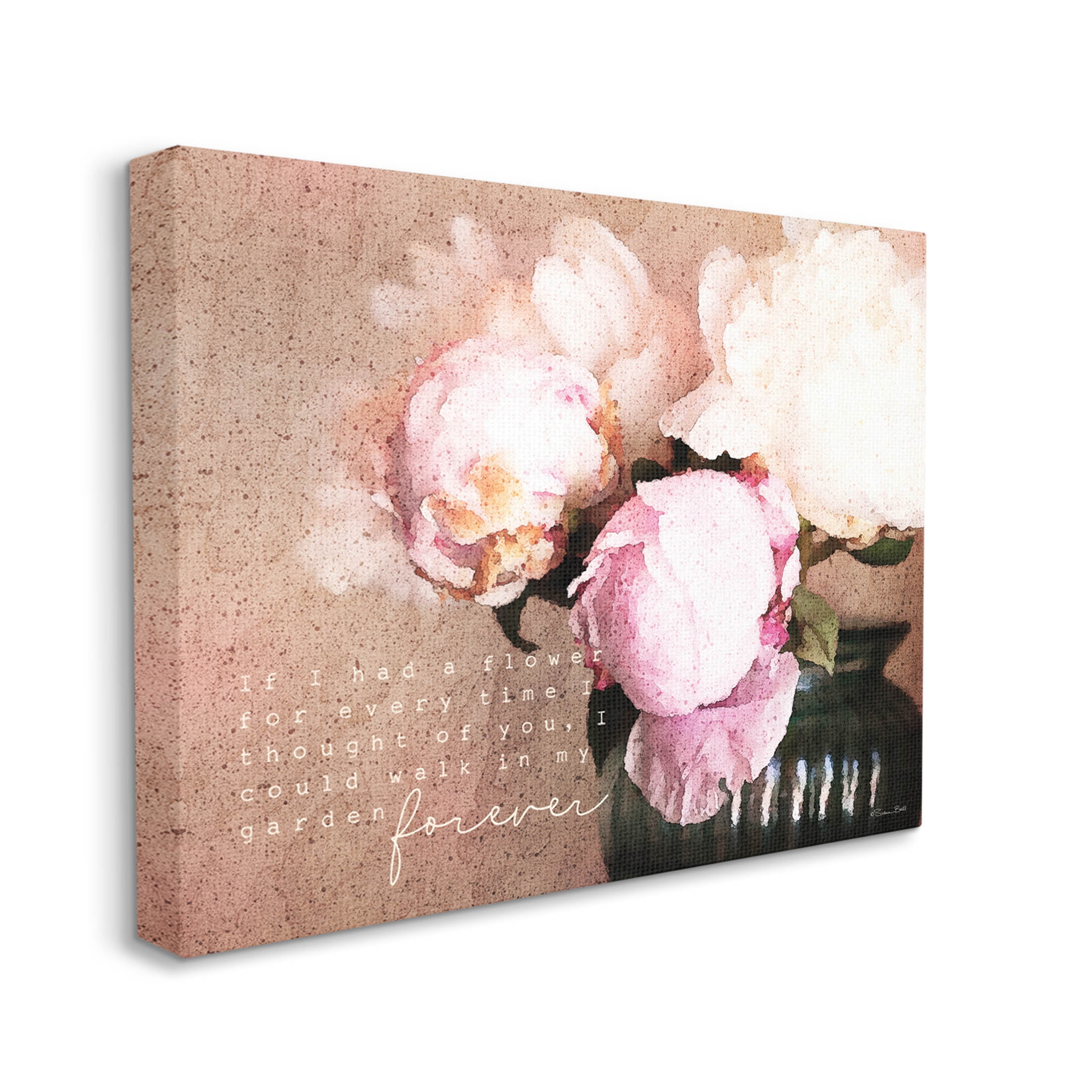 Stupell Industries Romantic Flower Garden Forever Graphic Art Gallery Wrapped Canvas Print Wall Art, Design by Susan Ball