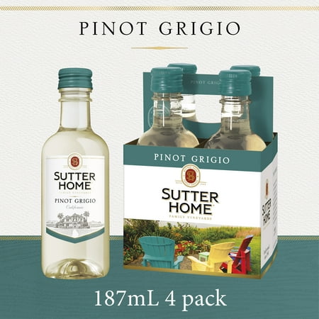 Sutter Home Pinot Grigio California White Wine, 187 ml Bottle, 13% ABV