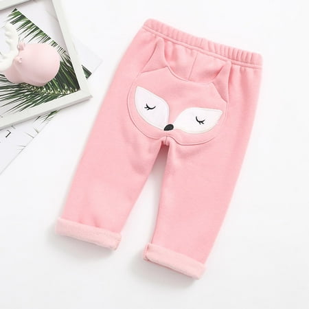 

DAETIROS Versatile Comfy Cartoon Fashion Kids Baby Boys Casual Elastic Girls Trousers Pink