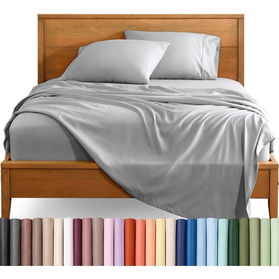 Queen Sheet Set in French Grey with Deep Pockets for 6 to 15 Inch Mattresses