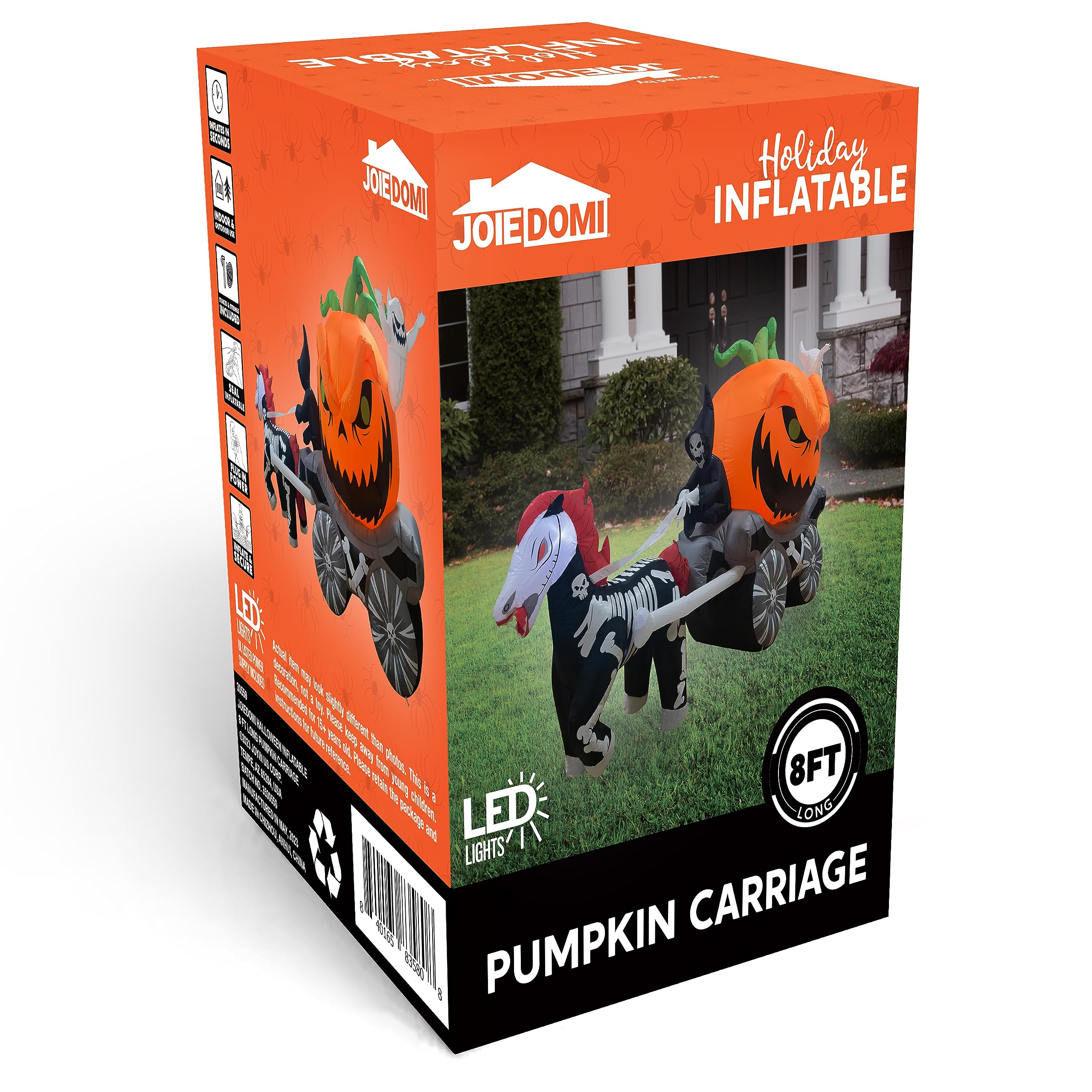 Joyfy 8ft Halloween Pumpkin Carriage Inflatable with LEDs photo 7