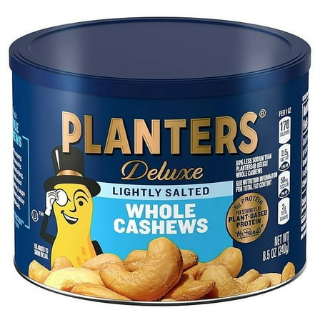 Planters Lightly Salted Whole Cashews (8.5 oz Canister) ( Pack of 2 )